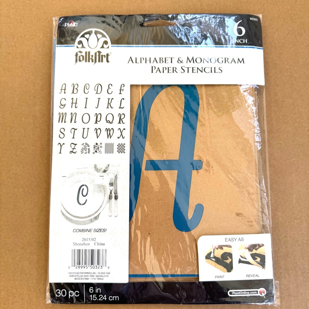 NWOT - FolkArt Alphabet and Monogram Stencils. 30 Durable Sheets.